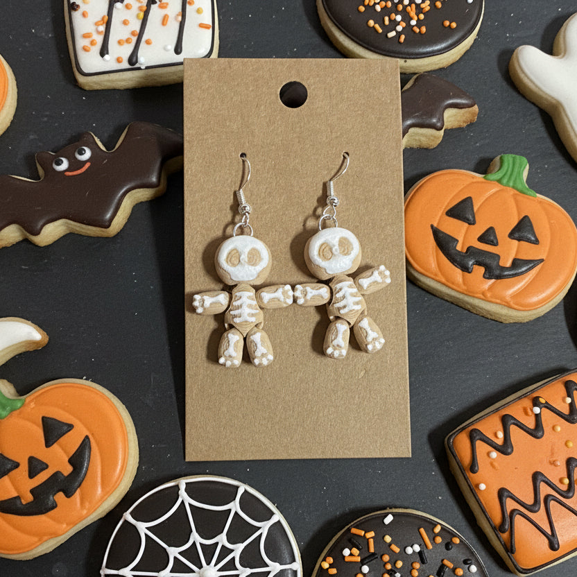 Gingerbread Skelly Earrings