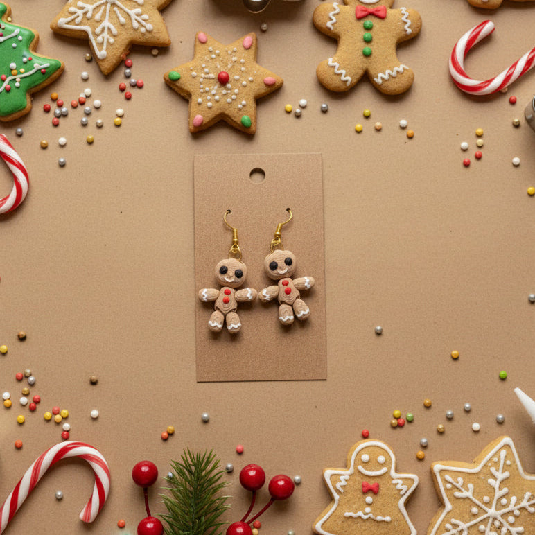 Gingerbread Man Earrings