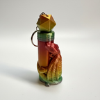 colorful dragon chapstick holder with a 20-sided geographic shap at the top